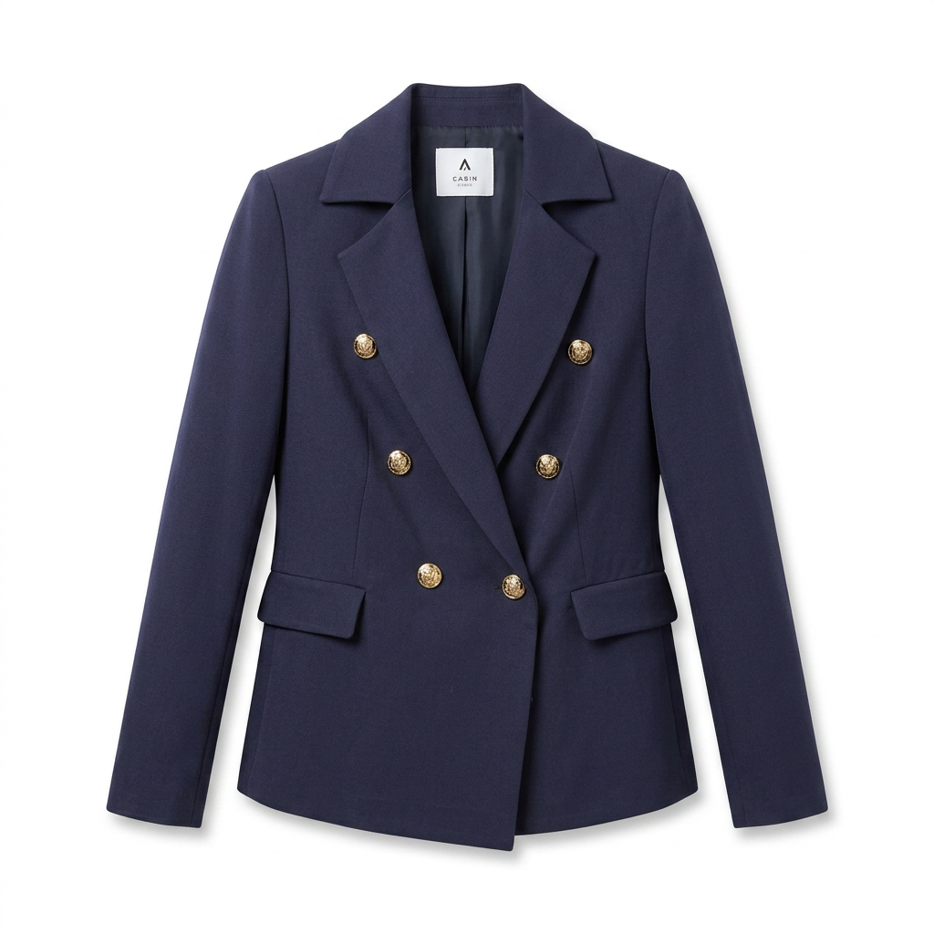 Midnight Blue Double-Breasted Blazer