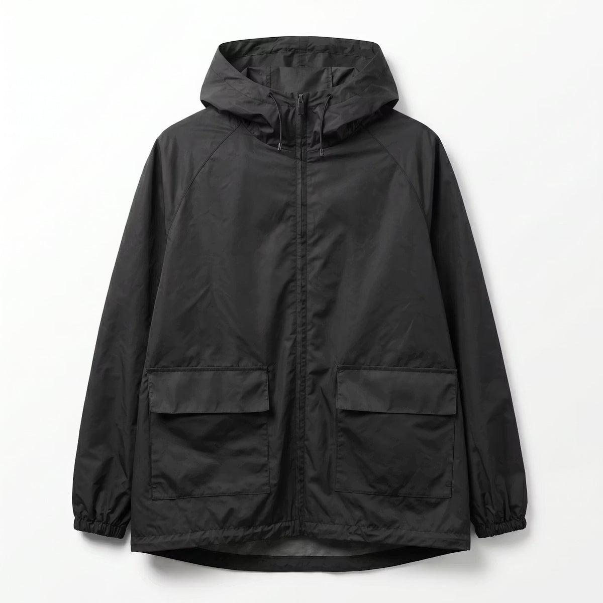 Black Hooded Utility Trench Coat